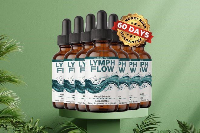 Lymph Flow liquid drops supplement bottle